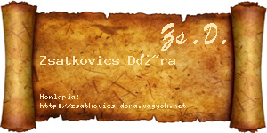 Zsatkovics Dóra névjegykártya